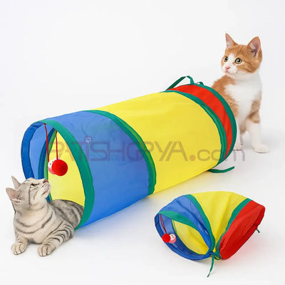 Kedi Oyun Tüneli Kısa Model İnteraktif Kedi Oyuncağı Renkli Kedi Oyuncakları