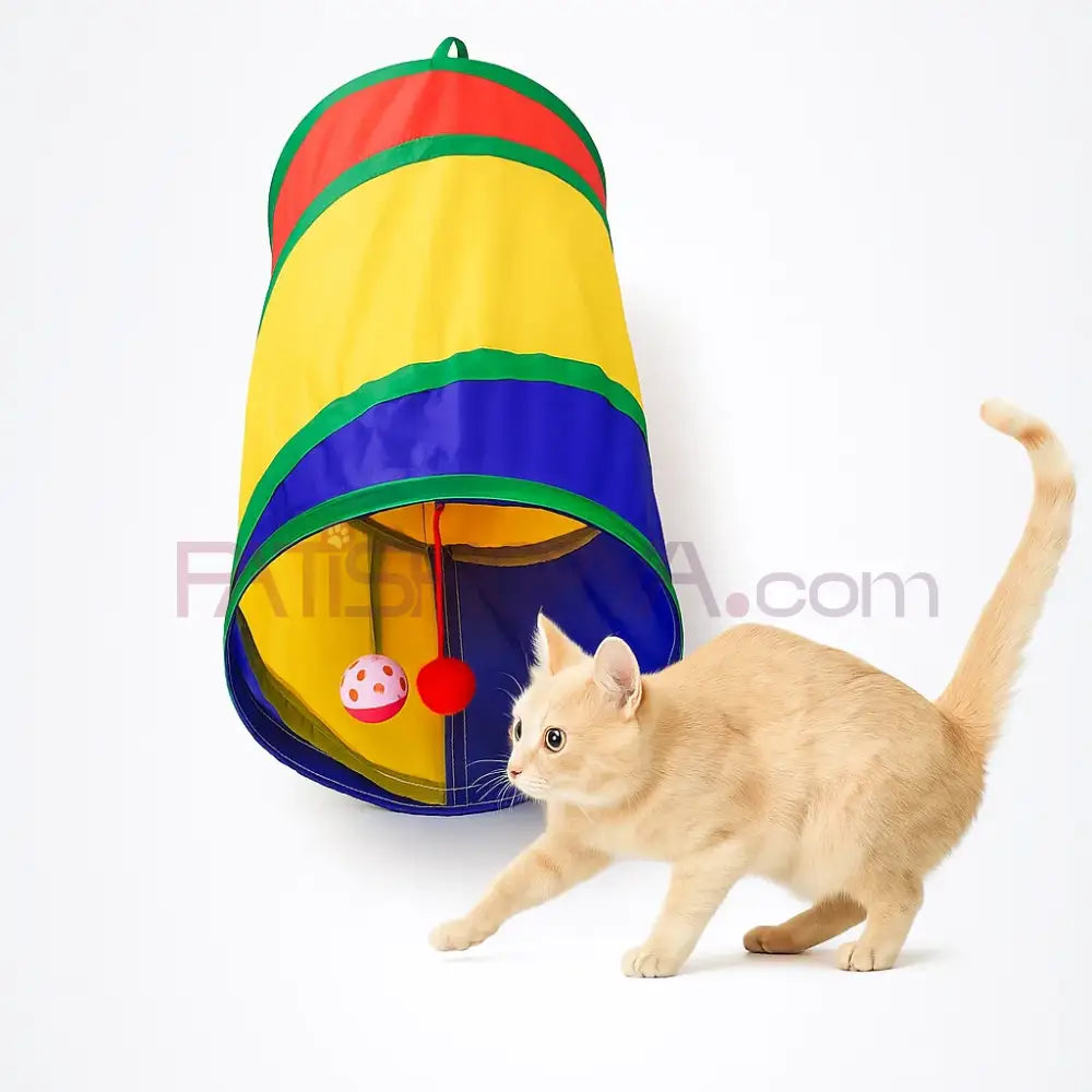 Kedi Oyun Tüneli Kısa Model İnteraktif Kedi Oyuncağı Renkli Kedi Oyuncakları