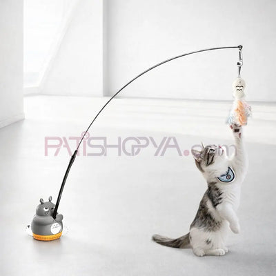 Kendinden Yapışkanlı ve Tüylü İnteraktif Kedi Oltası Oyuncağı