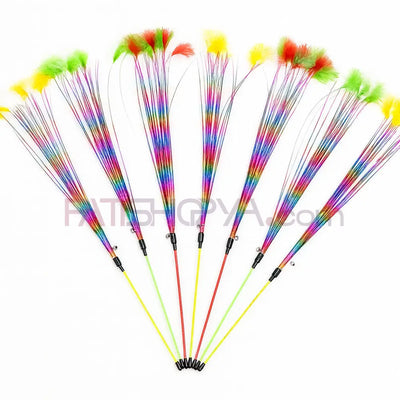 Nunbell Renkli Püsküller Kedi Oyun Oltası İnteraktif Eğlenceli Oyuncak