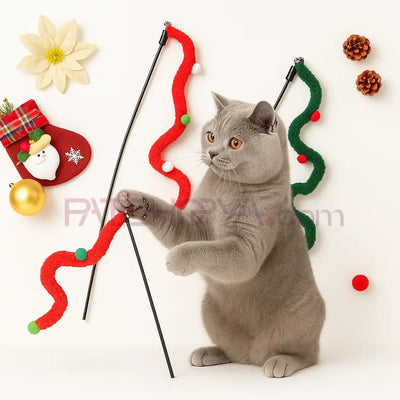 Evcil Hayvan Yılbaşı Konsepti Peluş Olta Kedi Olta Oyuncakları