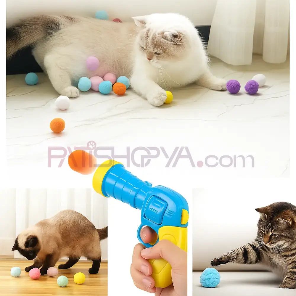 PELUŞ ATICI TABANCA OYUNCAK 20 TOP Kedi Oyuncakları