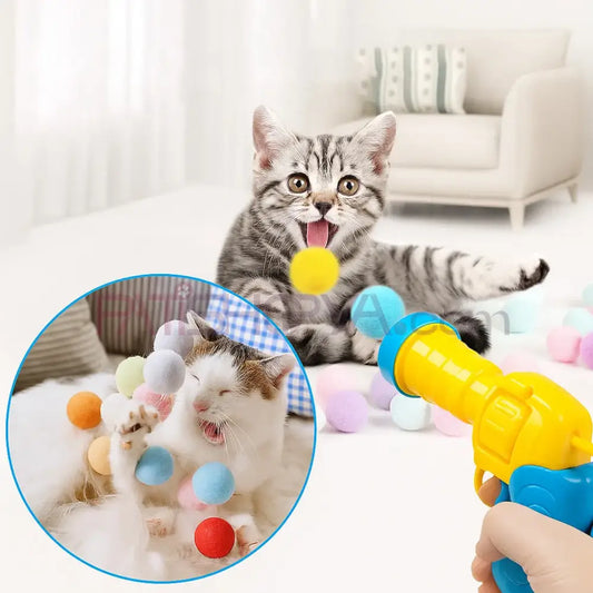 PELUŞ ATICI TABANCA OYUNCAK 20 TOP Kedi Oyuncakları