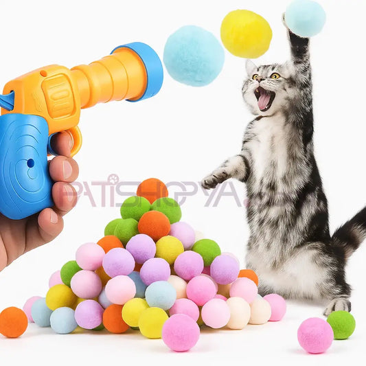 PELUŞ ATICI TABANCA OYUNCAK 20 TOP Kedi Oyuncakları
