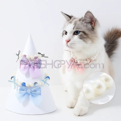 KEDİ İNCİ KOLYE Kedi ve Köpek Tasmaları