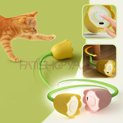 Şarjlı Hareketli Kuyruklu İnteraktif Kedi Oyuncağı Lale Tasarımlı Toptan Kedi Oyuncakları Akıllı Otomatik Kedi Oyuncağı