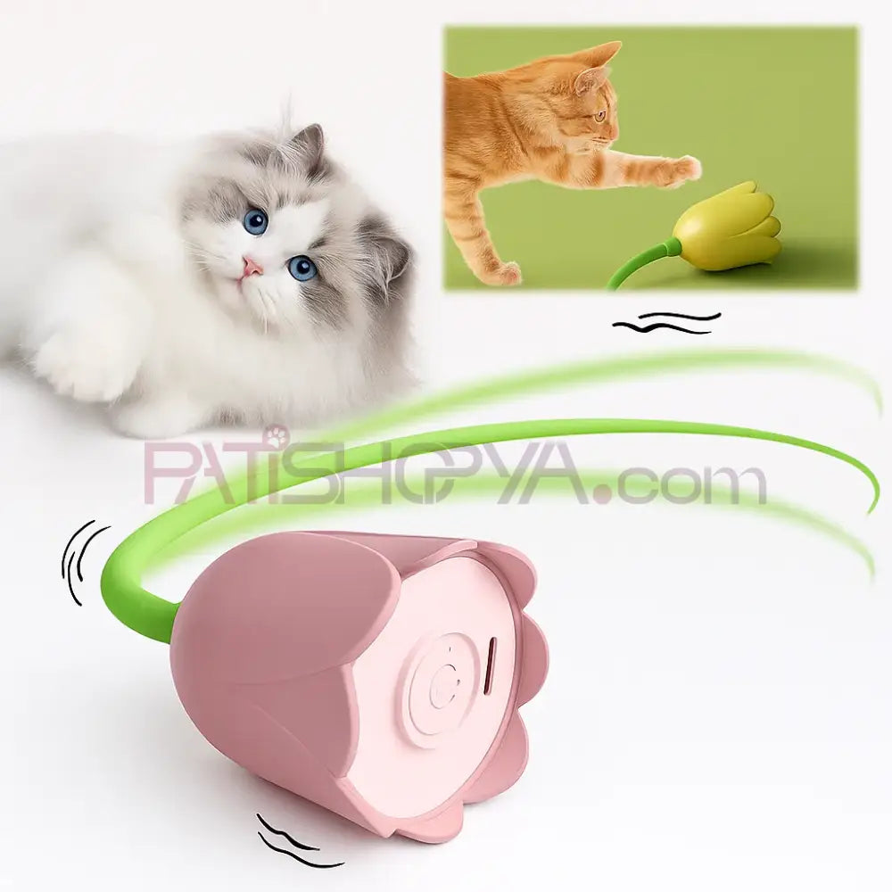 Şarjlı Hareketli Kuyruklu İnteraktif Kedi Oyuncağı Lale Tasarımlı Toptan Kedi Oyuncakları Akıllı Otomatik Kedi Oyuncağı