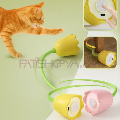 Şarjlı Hareketli Kuyruklu İnteraktif Kedi Oyuncağı Lale Tasarımlı Toptan Kedi Oyuncakları Akıllı Otomatik Kedi Oyuncağı