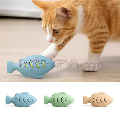 Evcil Hayvan Silikon Balık Modelli Mama Atıcı Oyuncak Kedi Oyuncakları