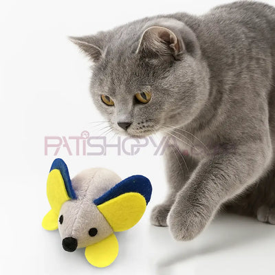 TİTREŞİMLİ FARE OYUNCAK GRİ MAVİ SARI