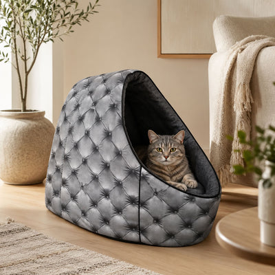 Geniş girişli, kapalı ve yumuşak yapıya sahip 40×50×38 cm Pet Craft kedi köpek yuvası