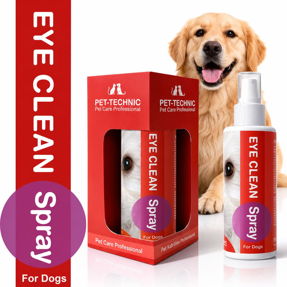 Pet-Technic Eye Clean 100 ml kutulu köpek göz ve göz çevresi bakım spreyi