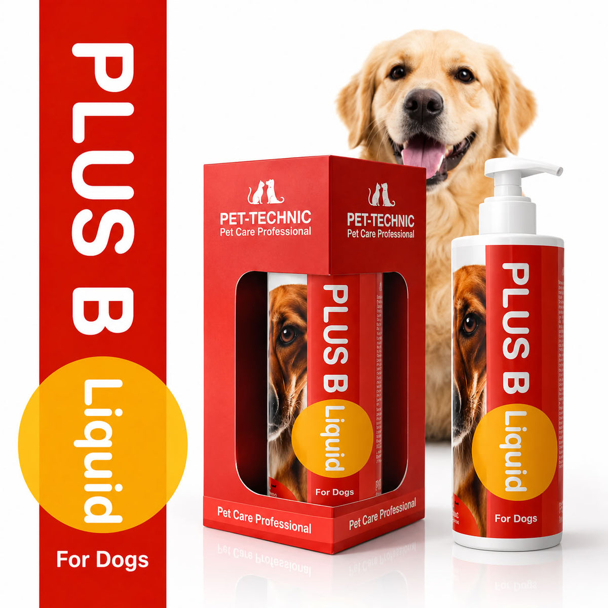 Pet-Technic Plus-B Liquid 100 ml kutulu ve pompalı köpek bakım ürünü
