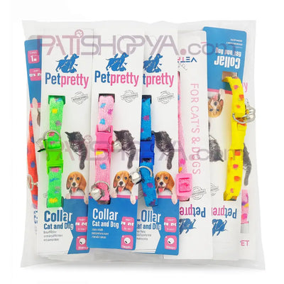PETPRETTY 12Li Paket Desenli Zilli Kedi Boyunluk (Tekli Karton)