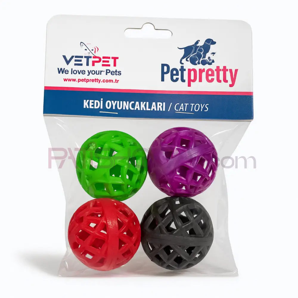PETPRETTY 4’LÜ OYUN TOPU Kedi Oyuncakları