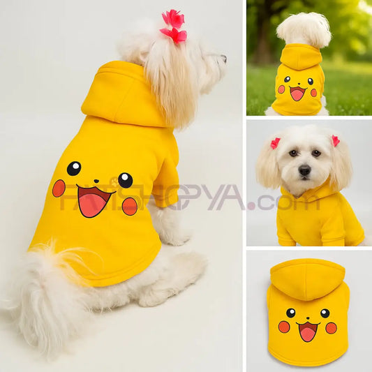 Pikachu Sweatshirt S-M-M-L-XL (5 BEDEN SET) Kedi ve Köpek Kıyafeti