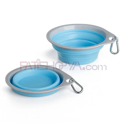 Portatif Katlanabilir Silikon Kedi Köpek Mama Su Kabı