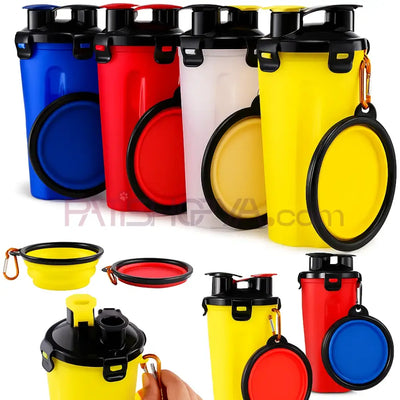 Portatif Seyahat Tipi Evcil Hayvan Suluğu ve Katlanabilir Mama Kabı Seti