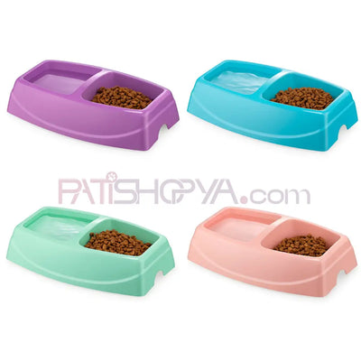 Şenyayla İkili Plastik Kedi Köpek Mama ve Su Kabı Büyük Boy