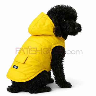 Su Geçirmez Kapitone Astarlı Köpek Montu Sarı S-M-L-XL-2XL (5 BEDEN SET)