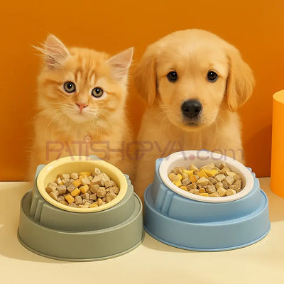 Tekli Lüks Plastik Kulaklı Kedi ve Köpek Mama Su Kabı