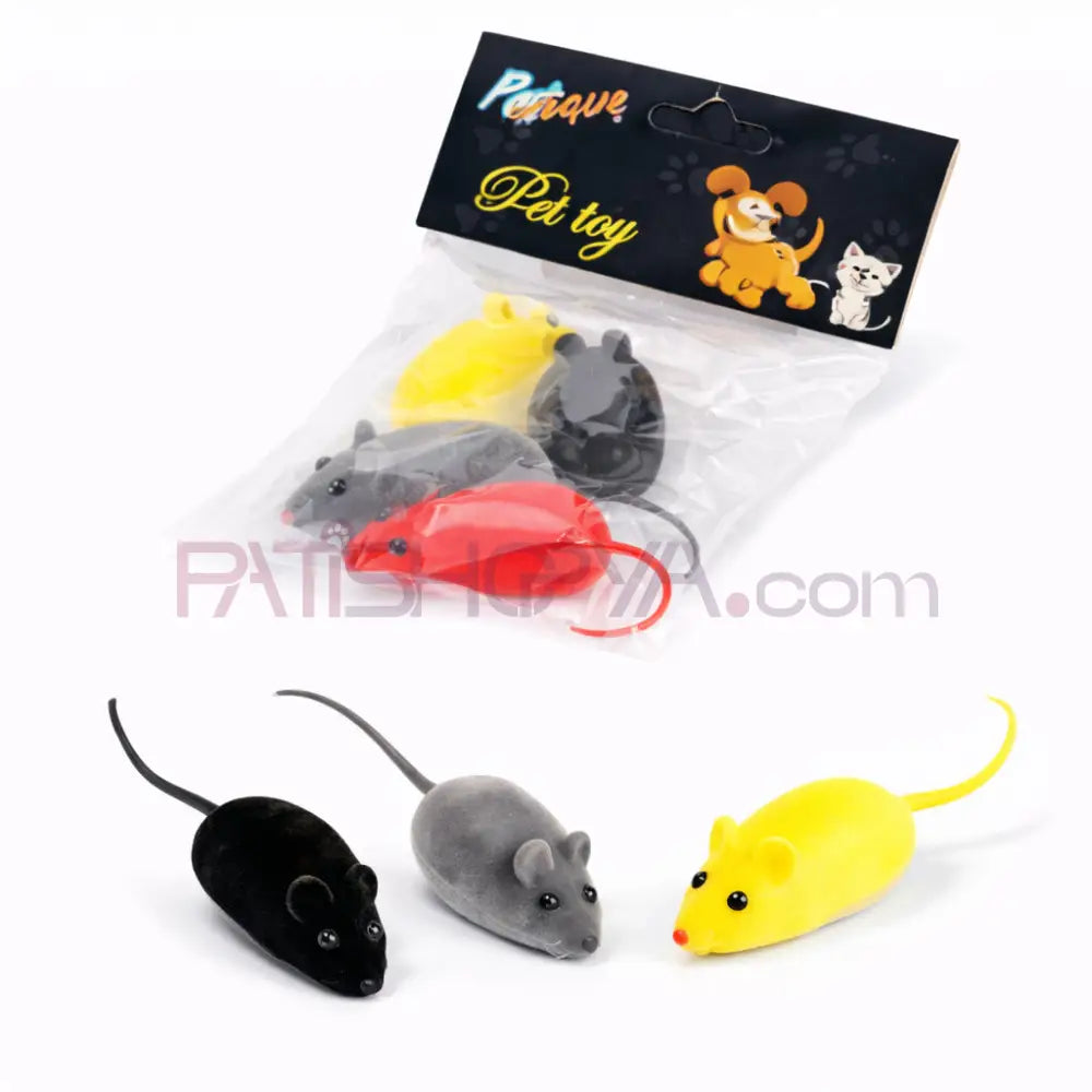 4Lü Paket Mini Sesli Fare Kedi Eğitim Oyuncağı Toptan Kedi Oyuncakları Sesli Avcı Fare