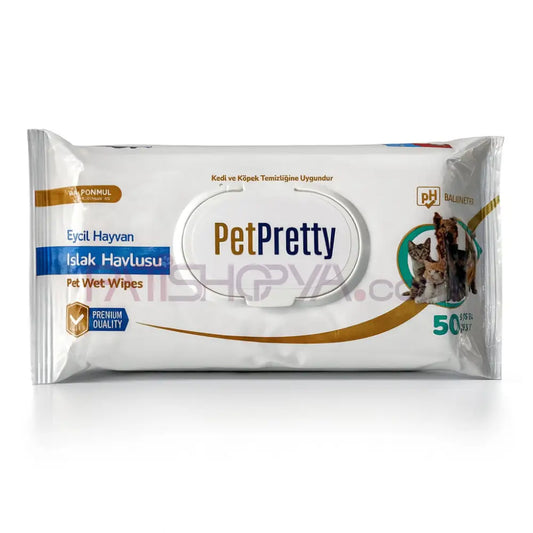 PETPRETTY EVCİL HAYVAN ISLAK HAVLU 50Lİ Kedi ve Köpek Bakım Ürünleri