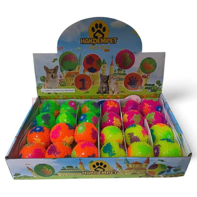 Yengeç Desenli IŞIKLI SESLİ Oyun Topu 6,5 cm (24LÜ KUTU)